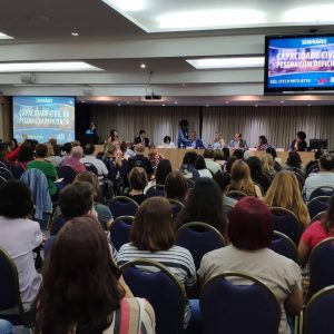 Participação no Seminário realizado pela Secretarias Municipal e Estadual da pessoa com deficiência